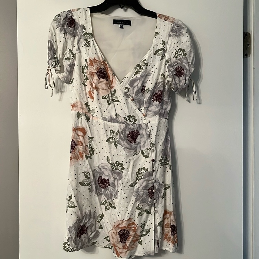 Blue Blush floral print dress